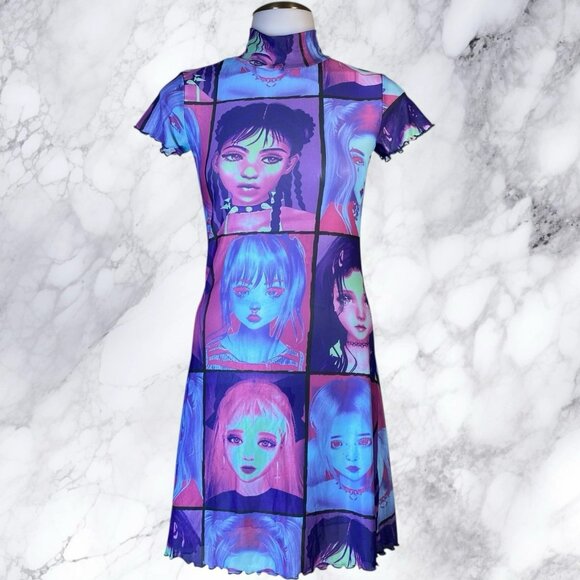 Dolls Kill Current Mood E-Girl Ego Mini Dress - Picture 1 of 12